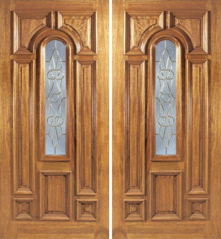 WDMA 60x80 Door (5ft by 6ft8in) Exterior Mahogany Ironbark Double Door w/ OL Glass 1