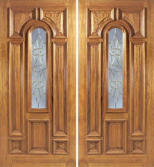 WDMA 60x80 Door (5ft by 6ft8in) Exterior Mahogany Ironbark Double Door w/ OL Glass 1