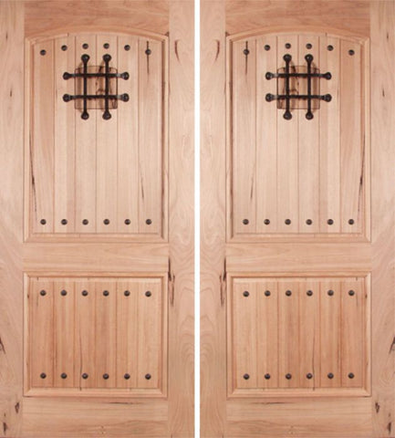 WDMA 60x80 Door (5ft by 6ft8in) Exterior Walnut Rustica Double Door with Speakeasy 1