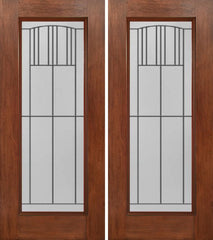 WDMA 60x80 Door (5ft by 6ft8in) Exterior Mahogany Full Lite Double Entry Door MI Glass 1