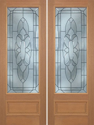 WDMA 60x96 Door (5ft by 8ft) Exterior Mahogany Livingston Double Door w/ BO Glass - 8ft Tall 1