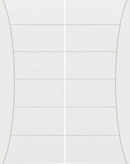 WDMA 64x80 Door (5ft4in by 6ft8in) Interior Swing Hardboard 80in Bilbao Solid Core HD Fiber Double Door|1-3/4in Thick 1