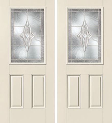 WDMA 64x80 Door (5ft4in by 6ft8in) Exterior Smooth Wellesley Half Lite 2 Panel Star Double Door 1