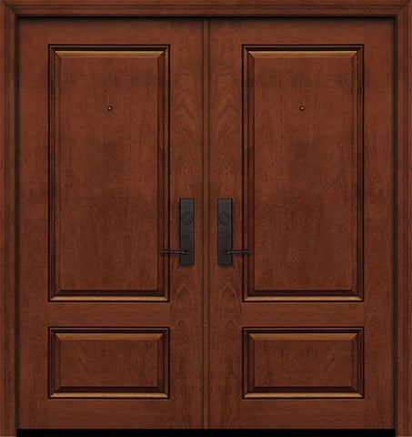 WDMA 64x80 Door (5ft4in by 6ft8in) Exterior Mahogany 80in Double 2 Panel Square Door 1