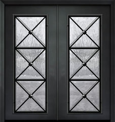 WDMA 64x80 Door (5ft4in by 6ft8in) Exterior 80in ThermaPlus Steel Republic 1 Panel Full Lite Double Door 1