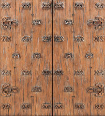 WDMA 64x96 Door (5ft4in by 8ft) Exterior Mahogany Inca Motifs Hand Carved Double Door in Solid  1