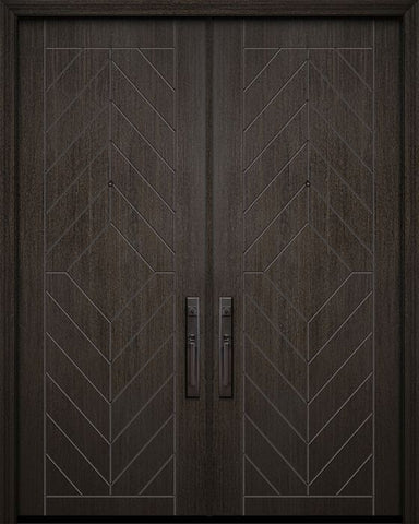 WDMA 64x96 Door (5ft4in by 8ft) Exterior Mahogany 96in Double Lynnwood Contemporary Door 1