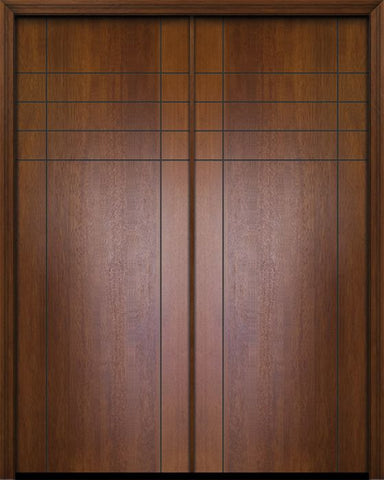 WDMA 64x96 Door (5ft4in by 8ft) Exterior Mahogany 96in Double Fleetwood Contemporary Door 1