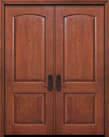 WDMA 64x96 Door (5ft4in by 8ft) Exterior Knotty Alder 96in Double 2 Panel Arch Door 1
