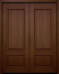 WDMA 64x96 Door (5ft4in by 8ft) Exterior Mahogany 96in Double 2 Panel Square V-grooved Door 1