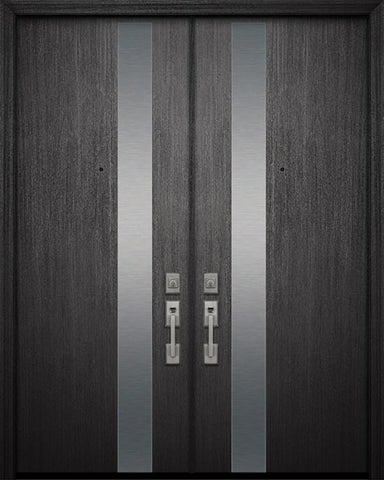 WDMA 64x96 Door (5ft4in by 8ft) Exterior Mahogany 96in Double Costa Mesa Steel Contemporary Door 1
