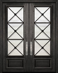 WDMA 64x96 Door (5ft4in by 8ft) Exterior Mahogany 96in Double 3/4 Lite Republic Portobello Door 1