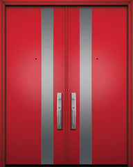 WDMA 64x96 Door (5ft4in by 8ft) Exterior Smooth 96in Double Costa Mesa Solid Contemporary Door 1
