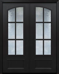 WDMA 64x96 Door (5ft4in by 8ft) French 96in ThermaPlus Steel 6 Lite Arch Lite SDL Double Door 1