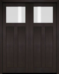 WDMA 68x78 Door (5ft8in by 6ft6in) Exterior Barn Mahogany Top Lite Craftsman or Interior Double Door 2