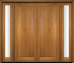 WDMA 68x78 Door (5ft8in by 6ft6in) Exterior Swing Mahogany Full Raised Panel Solid Double Entry Door Sidelights 1