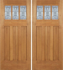 WDMA 72x84 Door (6ft by 7ft) Exterior Mahogany Barnsdale Double Door w/ B Glass 1