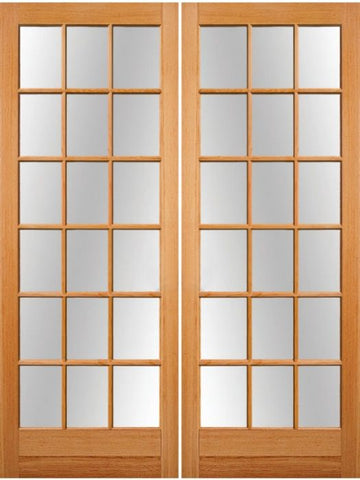 WDMA 72x96 Door (6ft by 8ft) Patio Fir 1-3/4in 18 Lite Exterior Doors Double Door 1