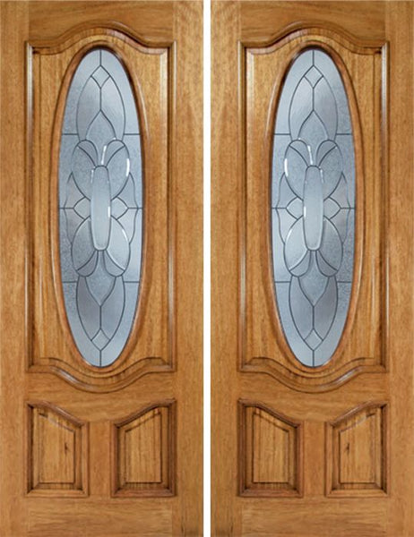 WDMA 72x96 Door (6ft by 8ft) Exterior Mahogany La Jolla Double Door w/ BO Glass - 8ft Tall 1