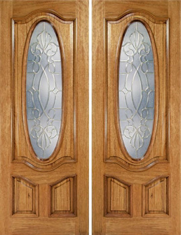 WDMA 72x96 Door (6ft by 8ft) Exterior Mahogany La Jolla Double Door w/ CO Glass - 8ft Tall 1