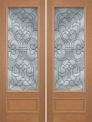 WDMA 72x96 Door (6ft by 8ft) Exterior Mahogany Edwards Double Door w/ W Glass - 8ft Tall 1