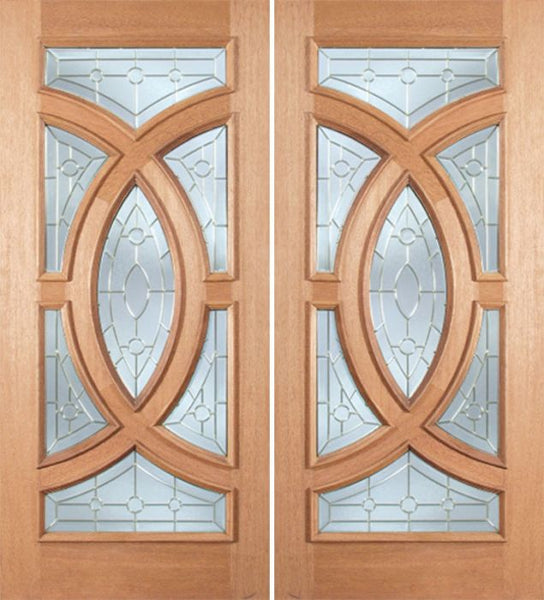 WDMA 72x96 Door (6ft by 8ft) Exterior Mahogany Crescendo Double Door w/ A Glass 1