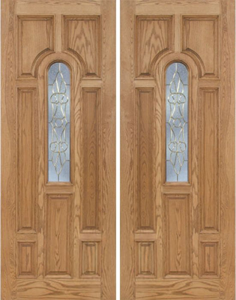 WDMA 72x96 Door (6ft by 8ft) Exterior Oak Carrick Double Door w/ OL Glass - 8ft Tall 1