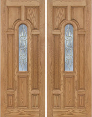 WDMA 72x96 Door (6ft by 8ft) Exterior Oak Carrick Double Door w/ OL Glass - 8ft Tall 1