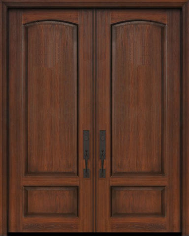 WDMA 72x96 Door (6ft by 8ft) Exterior Cherry Pro 96in Double 2 Panel Arch Door 1