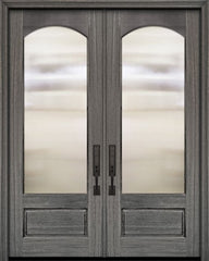WDMA 72x96 Door (6ft by 8ft) Exterior Mahogany 36in x 96in Double Arch 3/4 Lite DoorCraft Door 1