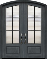 WDMA 72x96 Door (6ft by 8ft) Exterior Mahogany 36in x 96in Double Arch Top 6 Lite SDL DoorCraft Door 1