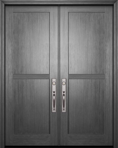 WDMA 72x96 Door (6ft by 8ft) Exterior Fir 96in Double Shaker 2 Panel Door 1