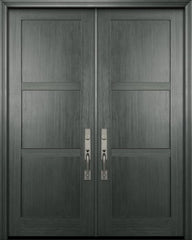 WDMA 72x96 Door (6ft by 8ft) Exterior Fir 96in Double Shaker 3 Panel Door 1