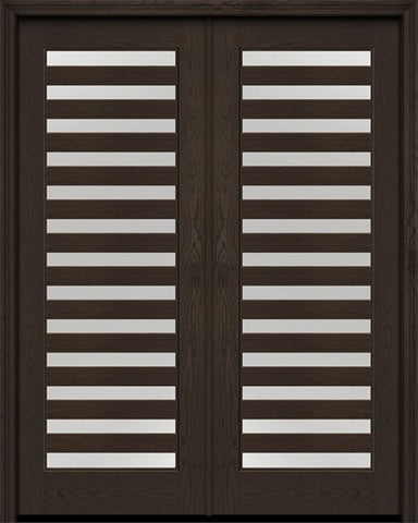WDMA 72x96 Door (6ft by 8ft) Exterior Oak 13 Lite 8ft0in Full Lite Flush-Glazed Fiberglass Double Door 1