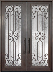 WDMA 72x96 Door (6ft by 8ft) Exterior 96in Milano Full Lite Double Wrought Iron Entry Door 1