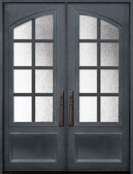 WDMA 72x96 Door (6ft by 8ft) Exterior 96in Minimal 3/4 Arch Lite Double Contemporary Entry Door 1