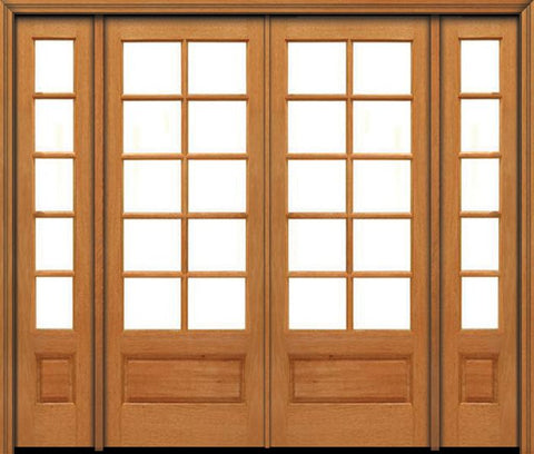 WDMA 76x96 Door (6ft4in by 8ft) Patio Mahogany 96in 10 lite French 1 Panel Double Door/2side IG Glass 1