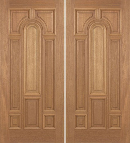 WDMA 84x80 Door (7ft by 6ft8in) Exterior Mahogany Revis Double Door Plain Panel - 6ft8in Tall 1