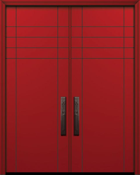 WDMA 84x96 Door (7ft by 8ft) Exterior Smooth 42in x 96in Double Fleetwood Solid Contemporary Door 1