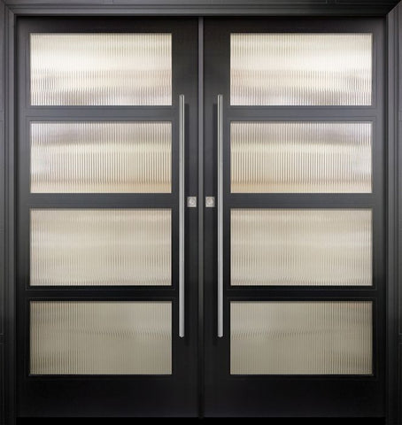 WDMA 84x96 Door (7ft by 8ft) Exterior Swing Smooth 36in x 80in Double 4 Block NP-Series Narrow Profile Door 1