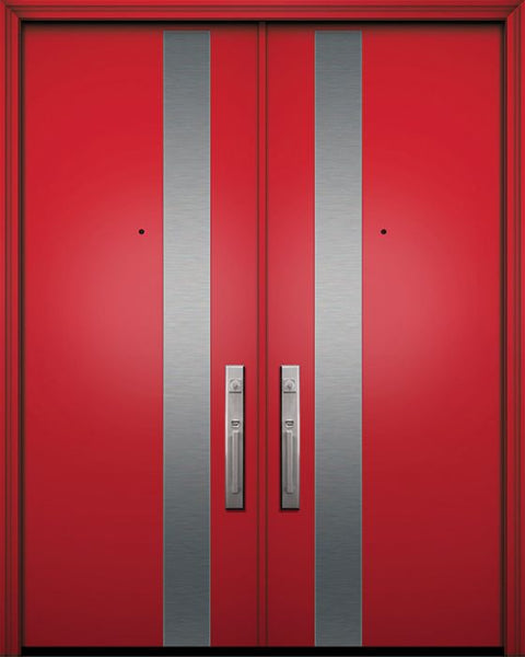 WDMA 84x96 Door (7ft by 8ft) Exterior Smooth 42in x 96in Double Costa Mesa Solid Contemporary Door 1