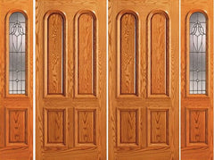 WDMA 88x80 Door (7ft4in by 6ft8in) Exterior Mahogany Arch Lite Double Door Two Side lights 1