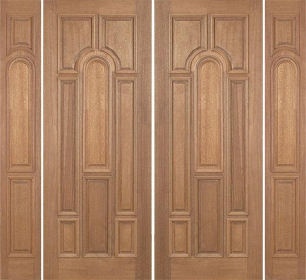 WDMA 88x96 Door (7ft4in by 8ft) Exterior Mahogany Revis Double Door/2side Plain Panel - 8ft Tall 1