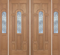 WDMA 88x96 Door (7ft4in by 8ft) Exterior Mahogany Revis Double Door/2side w/ L Glass - 8ft Tall 1