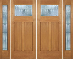 WDMA 96x80 Door (8ft by 6ft8in) Exterior Mahogany Pearce Double Door/2 Full-lite side w/ C Glass 1