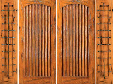 WDMA 96x80 Door (8ft by 6ft8in) Exterior Knotty Alder Prehung Double Door with Two Sidelights 1