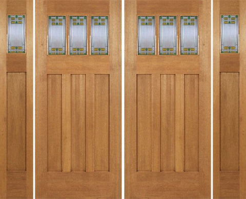 WDMA 96x84 Door (8ft by 7ft) Exterior Mahogany Barnsdale Double Door/2side w/ GO Glass 1