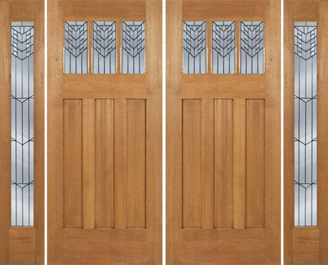 WDMA 96x84 Door (8ft by 7ft) Exterior Mahogany Barnsdale Double Door/2 Full-lite side w/ E Glass 1