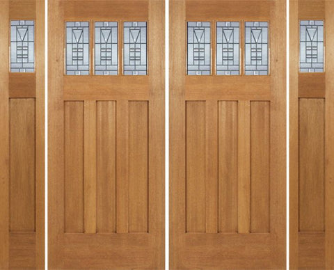 WDMA 96x84 Door (8ft by 7ft) Exterior Mahogany Barnsdale Double Door/2side w/ B Glass 1