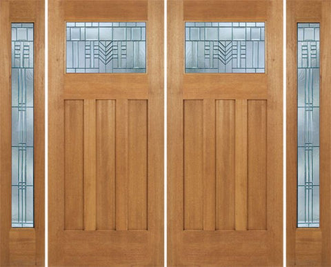 WDMA 96x84 Door (8ft by 7ft) Exterior Mahogany Biltmore Double Door/2 Full-lite side w/ C Glass 1